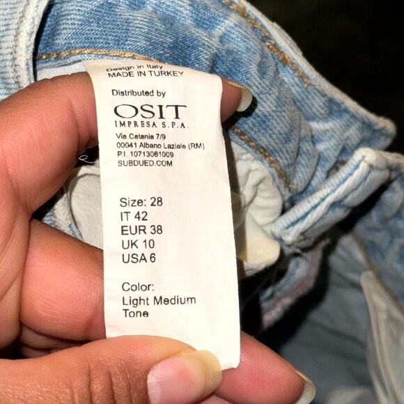 Subdued Denim Shorts Women’s 28 Blue Light Wash Cuffed Button Fly Micro Mini - Picture 3 of 6